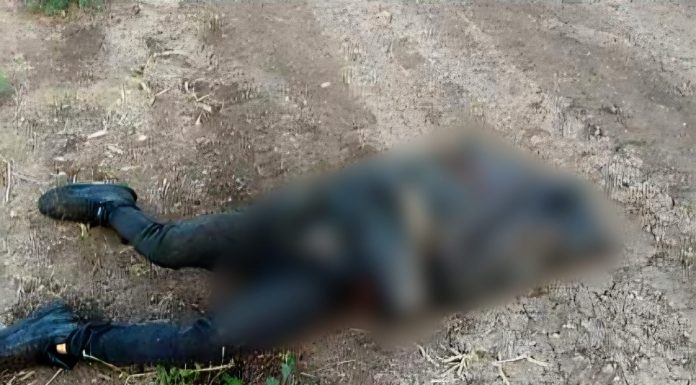 Abandonan un cadáver embolsado en brecha