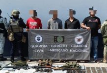 En Buenavista, 5 hombres asegurados en posesión de armas: SSP