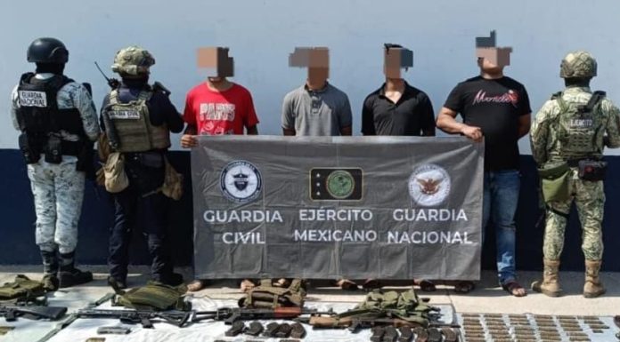 En Buenavista, 5 hombres asegurados en posesión de armas: SSP