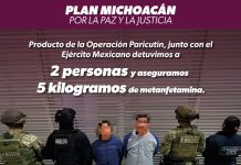 Dos detenidos con 5 kilogramos de metanfetamina en Morelia: SSP