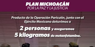 Dos detenidos con 5 kilogramos de metanfetamina en Morelia: SSP