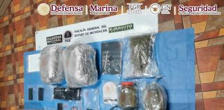 En Michoacán, en distintas acciones se detuvo a cinco personas, se aseguraron armas de fuego y droga