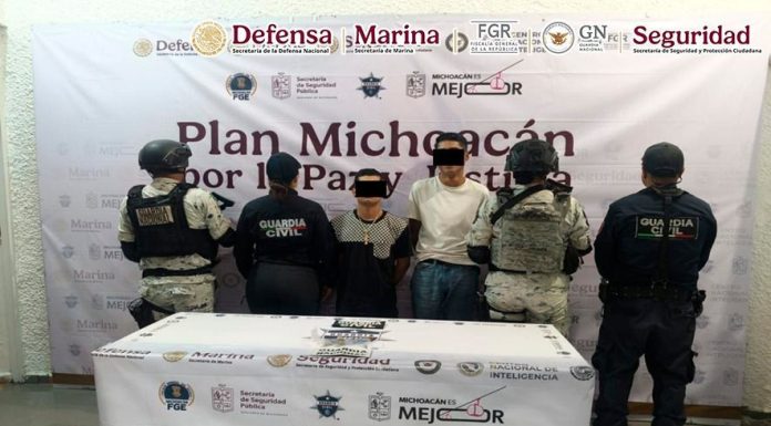 En Michoacán, autoridades detienen a cuatro personas y aseguran artefactos explosivos improvisados