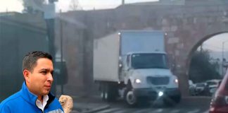 Identifican al camión que dañó el Acueducto de Morelia; buscan al conductor
