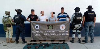 Tras enfrentamiento, fuerzas del orden detienen a 4 hombres y una mujer en Gabriel Zamora