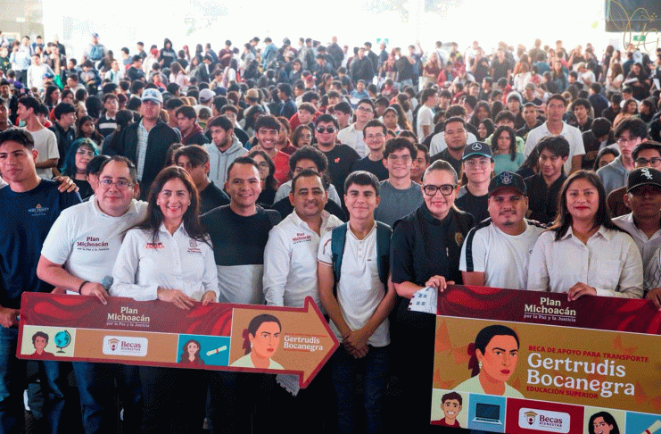 En reunión multitudinaria anuncian la Beca Gertrudis Bocanegra; Yarabí Ávila declara lista a la UMSNH para colaborar con la Federación