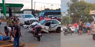 Aparatoso choque vehicular deja 3 lesionados, en el Boulevard Industrial de Uruapan