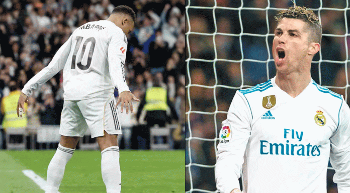 Mbappé iguala récord de Cristiano Ronaldo con gol en el Real Madrid y lo homenajea en su cumpleaños