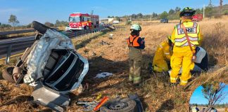 Volcadura en la carretera Morelia–Pátzcuaro deja dos lesionados