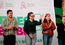 Impacta positivamente gobierno de Ario en las comunidades; inaugura Yohana Mendoza pavimentación de tramo carretero en La Mesa del Manzanillo.