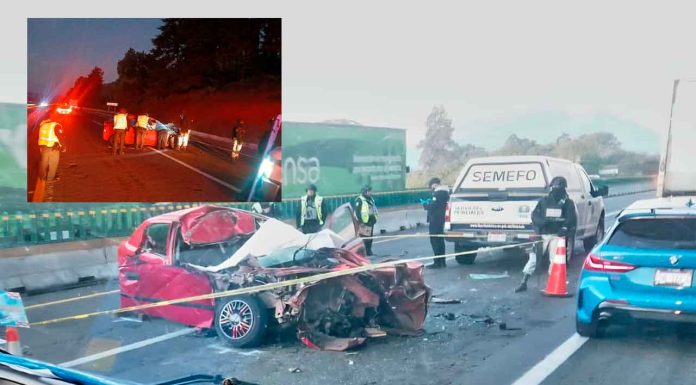 Automovilista muere tras fuerte choque por alcance en la autopista Siglo XXI