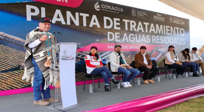 Inaugura Bedolla planta de tratamiento en autogobierno de Sevina; saneará el 100% del agua