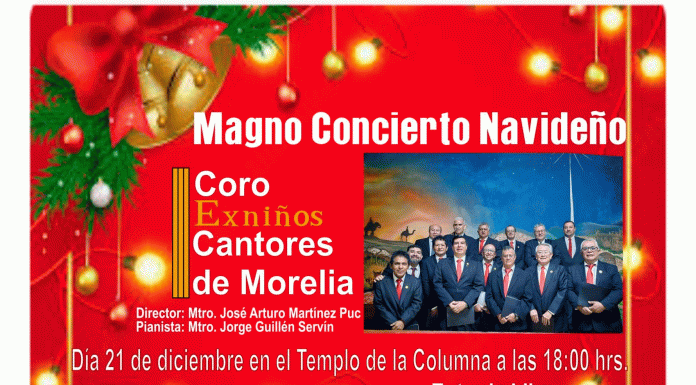 Anuncian magno concierto navideño del coro Cantores de Morelia