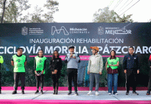 Inaugura Bedolla rehabilitación de 19 km de ciclovía tenencia Morelos-Tiripetío