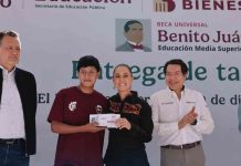 Presidenta Claudia Sheinbaum entrega tarjetas de la beca “Benito Juárez” y supervisa avance del 90% de construcción del bachillerato en el Marques, Querétaro