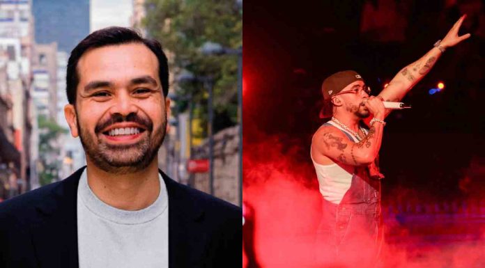 Captan a Jorge Álvarez Máynez en concierto de Bad Bunny en el Estadio GNP Seguros