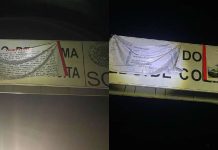 Aseguran narcomantas en el Puente Coahuayana