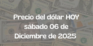 ¿A cuánto está el dólar hoy en México? — Sábado 6 de diciembre de 2025