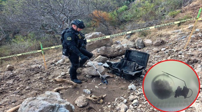 Guardia Civil neutraliza granada de gas, fue localizada en excavación por construcción