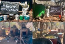 Guardia Nacional y Ejército Mexicano aseguran laboratorio clandestino para la elaboración de droga sintética en Michoacán