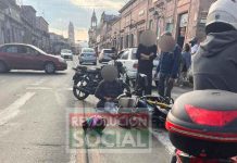 Accidente de motociclista genera caos vial en la avenida Madero de Morelia