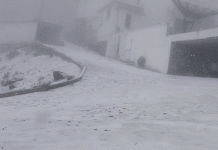 Primera nevada del año cubre de blanco el Cofre de Perote