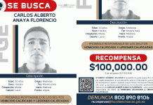 FGE ofrece recompensa de hasta 100 mil pesos por presunto homicida en Zitácuaro