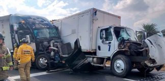 Se registra choque entre tráiler y camión de carga en la Morelia-Pátzcuaro