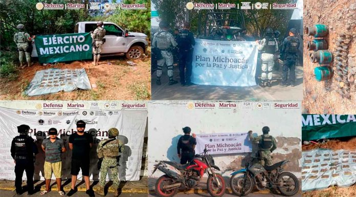 En Michoacán, detienen a 28 personas y aseguran artefactos explosivos improvisados