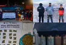 Con Plan Paricutín, dos detenidos y aseguradas armas, droga y combustible en Sahuayo y Tingambato