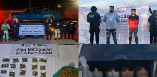 Con Plan Paricutín, dos detenidos y aseguradas armas, droga y combustible en Sahuayo y Tingambato