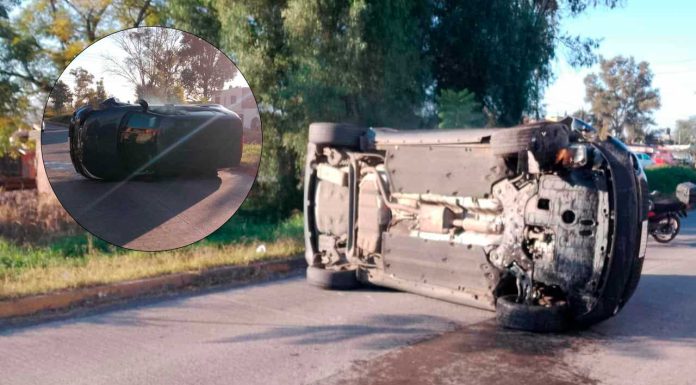 Volcadura de camioneta deja a mujer herida al norte de Morelia