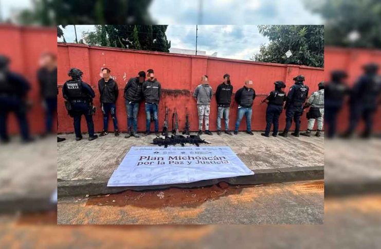 Guardia Civil captura a 6 presuntos integrantes del CJNG, en Tingambato; uno es venezolano