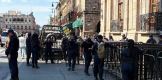 Protegen Palacio de Gobierno por manifestación en apoyo al pueblo venezolano