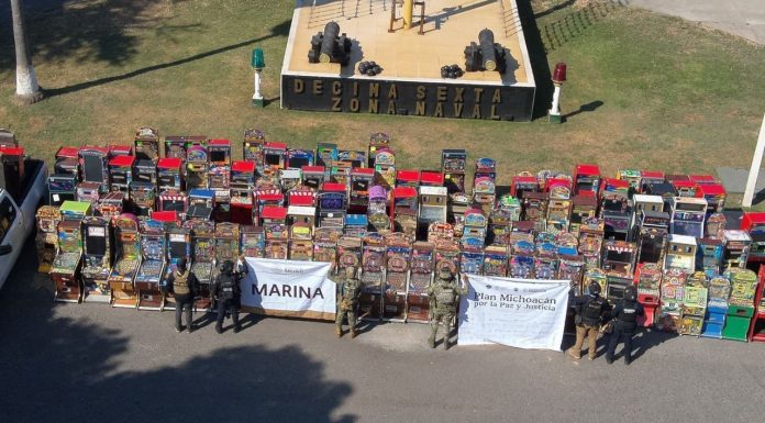 Más de 3 mil 200 máquinas tragamonedas aseguradas en el combate a la extorsión durante 2025