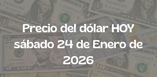 Tipo de cambio – Sábado 24 de enero de 2026
