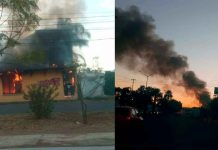 Arde inmueble en la colonia Ana María Gallaga, Morelia