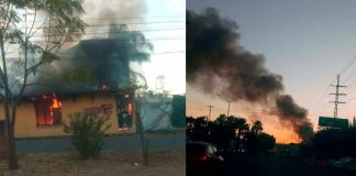 Arde inmueble en la colonia Ana María Gallaga, Morelia