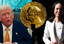 María Corina Machado entrega su medalla del Nobel de la Paz a Donald Trump en reunión en la Casa Blanca