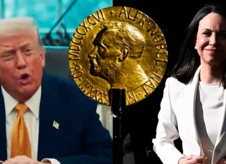 María Corina Machado entrega su medalla del Nobel de la Paz a Donald Trump en reunión en la Casa Blanca