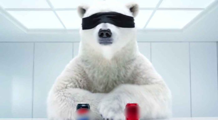 #VIDEO Un oso polar desata revuelo y revive la rivalidad histórica de las gaseosas