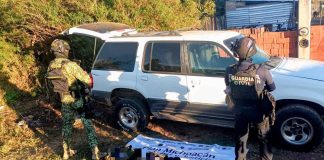 SSP asegura vehículo y equipo táctico con leyenda alusiva a una célula delictiva en Erongarícuaro: SSP