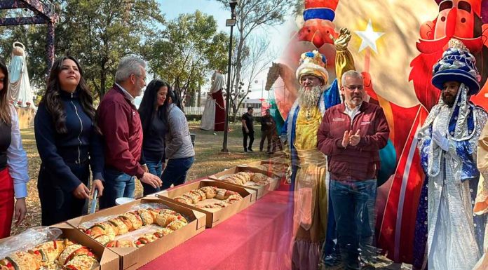 El gobernador Ramírez Bedolla repartió juguetes y partió la Rosca de Reyes en Villa Navideña