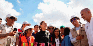 Claudia Sheinbaum supervisa avances de la UN Rosario Castellanos en Teolocholco, lista para marzo