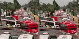 Lluvias provocan severas inundaciones en Camino a Melipilla, Santiago