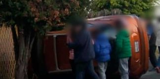 Se registra volcadura de vehículo en la colonia Chapultepec Sur, Morelia