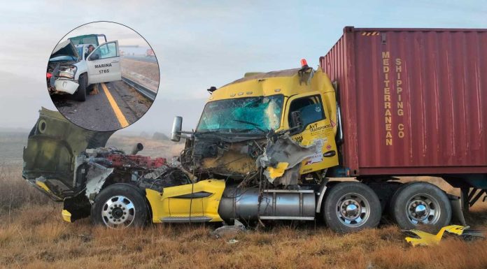 Carambola vehicular en la México-Guadalajara deja un civil muerto y nueve marinos heridos