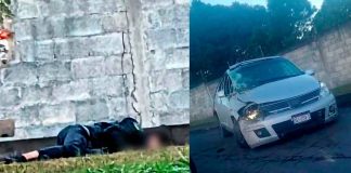 Hombre sale disparado tras volcar su auto, en Uruapan