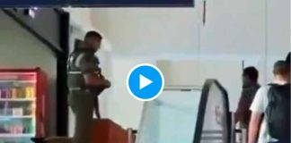 VIDEO // Hombre finge aparatosa caída en aeropuerto de Chile para evitar arresto