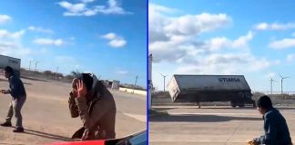 VIDEOS // Fuertes vientos del frente frío 27 provocan volcadura de tráiler en La Ventosa, Oaxaca